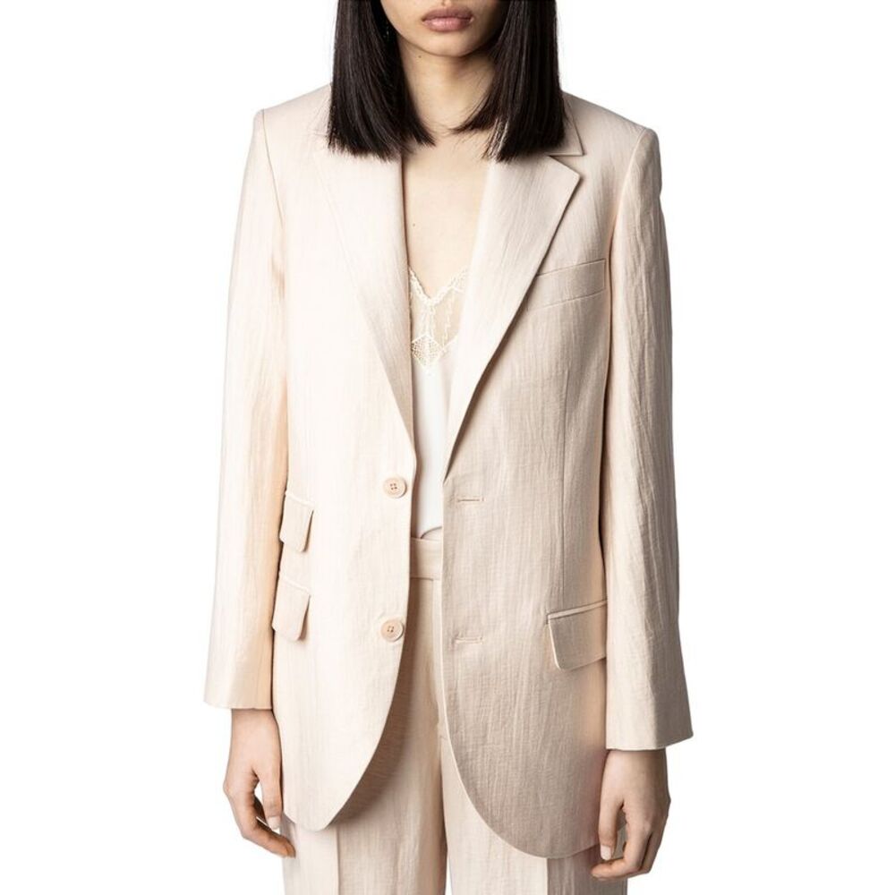 NWT Zadig & Voltaire Violet Tailleur Linen-Blend Blazer sz 42